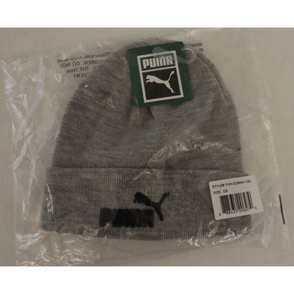 Puma PV5-0336MC-030 Men's One Size Gray Vermont Marled Cuffed Beanie - Picture 1 of 6